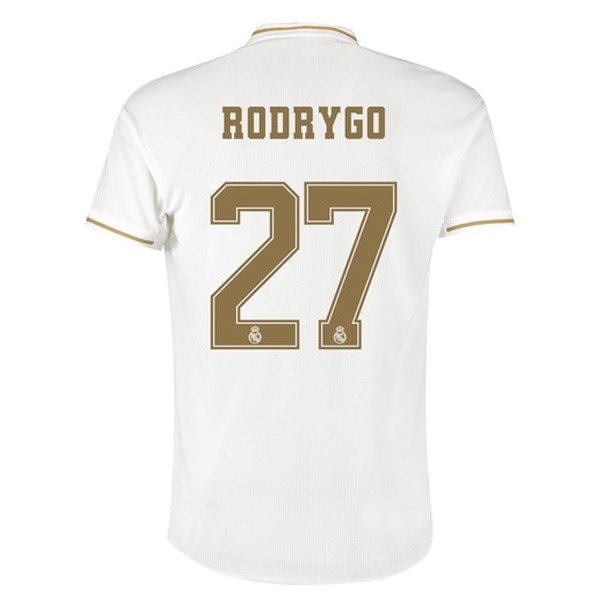 Camiseta Real Madrid NO.27 Rodrygo 1ª Kit 2019 2020 Blanco